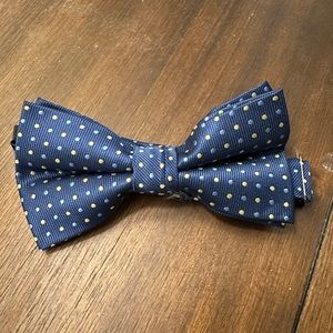 Navy with yellow and blue polka dots bow tie, can bundle with other bow ties!